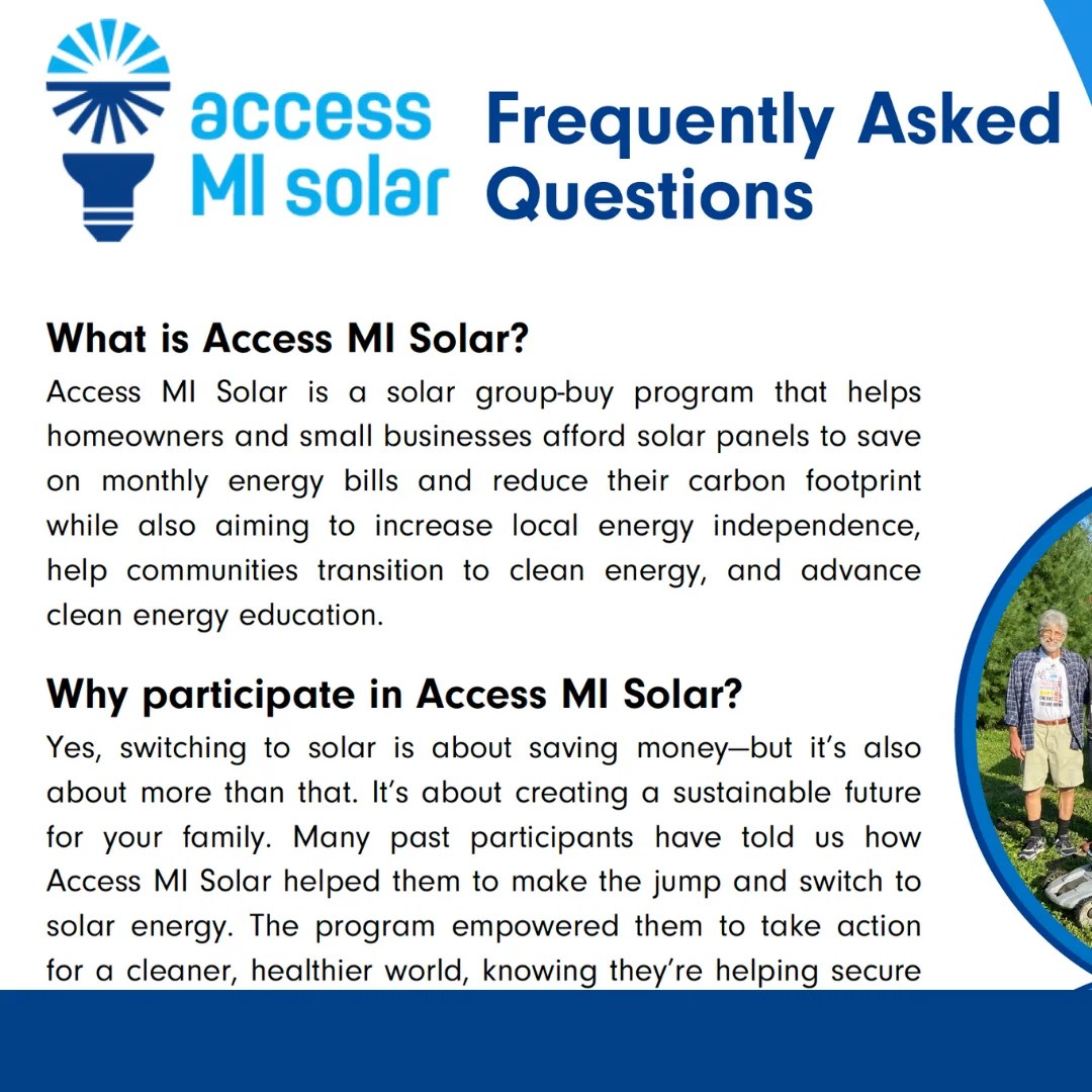 Access MI Solar web page faq graphic