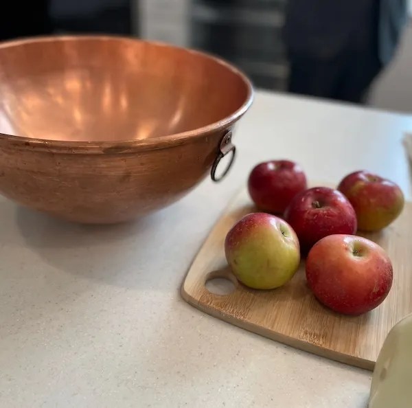 Apples and copper bowl